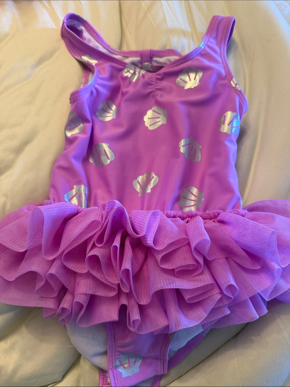 Girls' Purple Mermaid Shell Tutu Swimsuit 4T